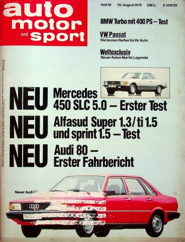 Deckblatt Auto Motor und Sport (18/1978)